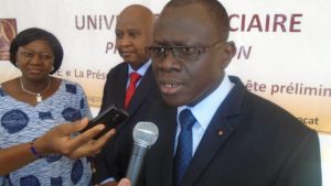 Le ministre de la Justice, des droits humains et de la promotion civique, garde des sceaux, René Bagoro